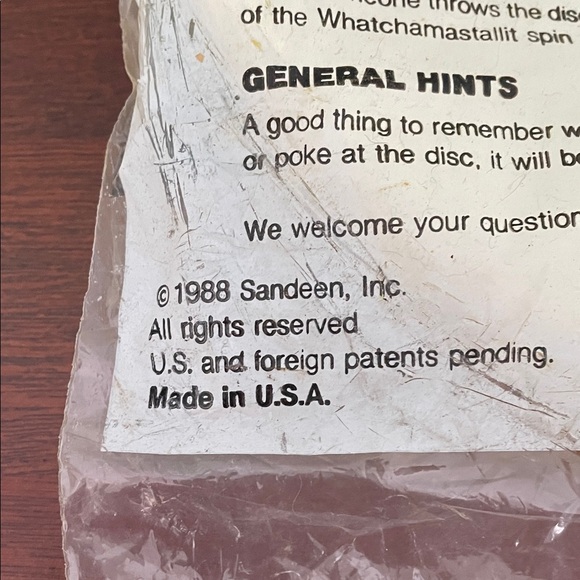 Vintage Spin Jammer 1000 Yellow Flying Disc New in Bag - Picture 4 of 7